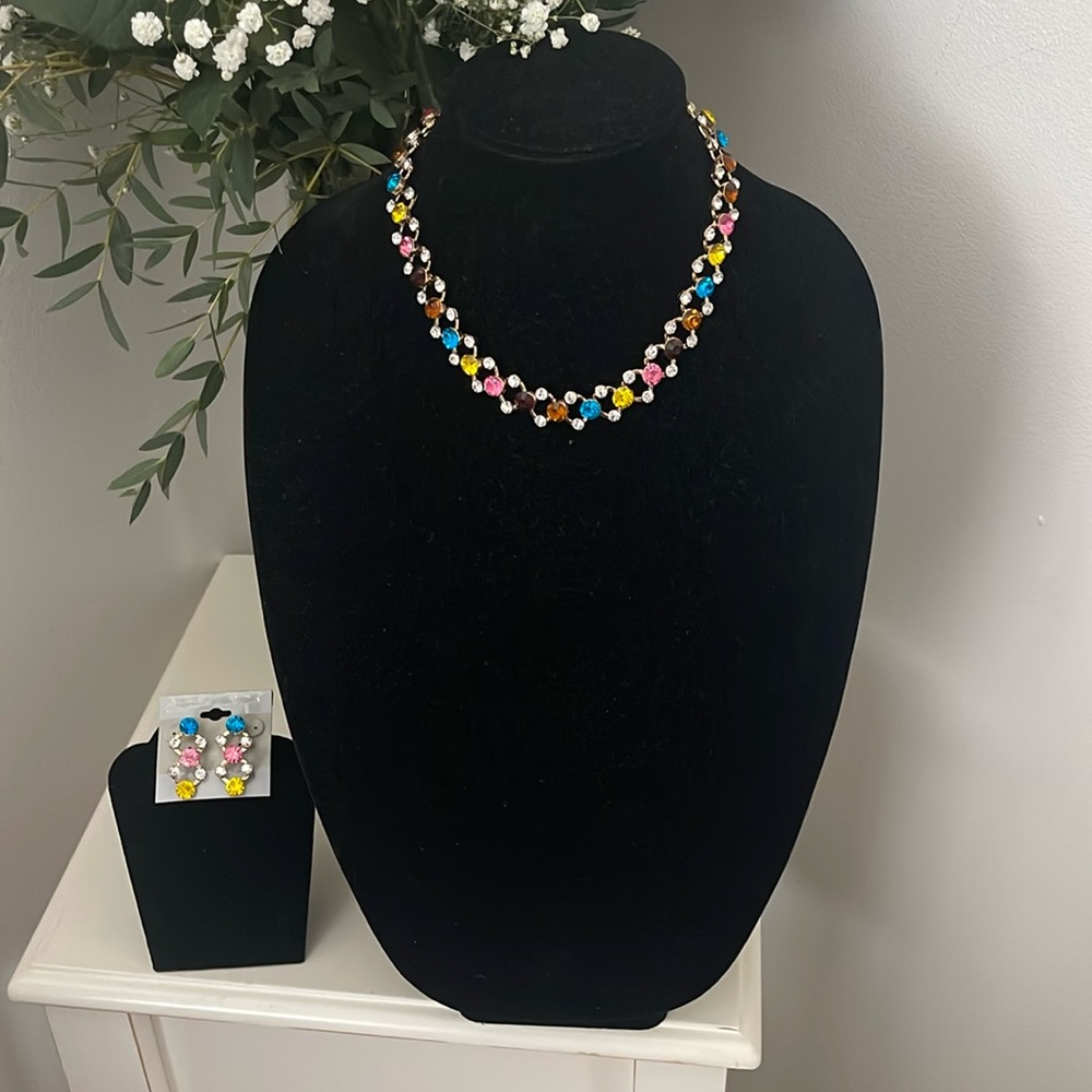 Multi-color Necklace and Earrings